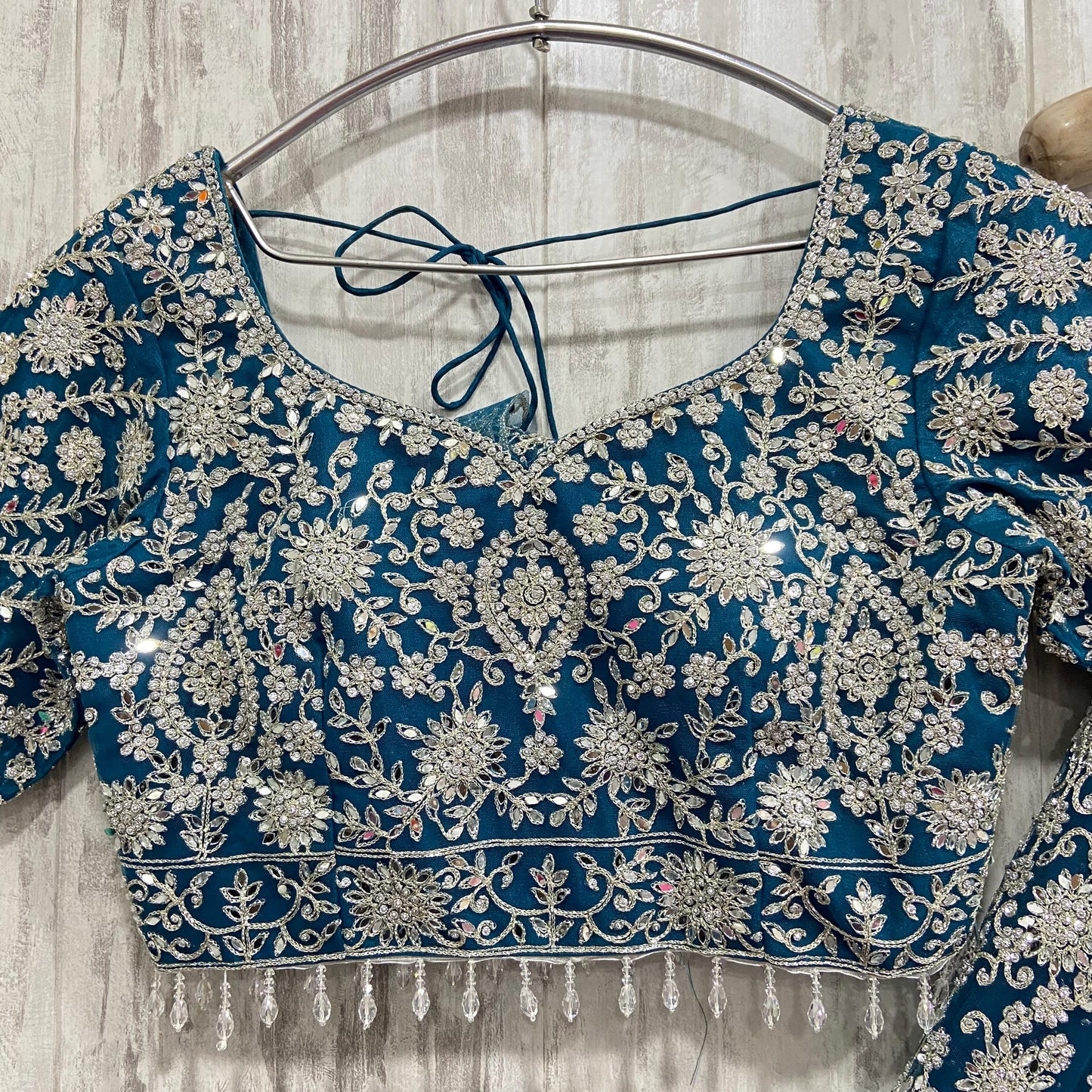 Glamorous pink crop top Lehenga