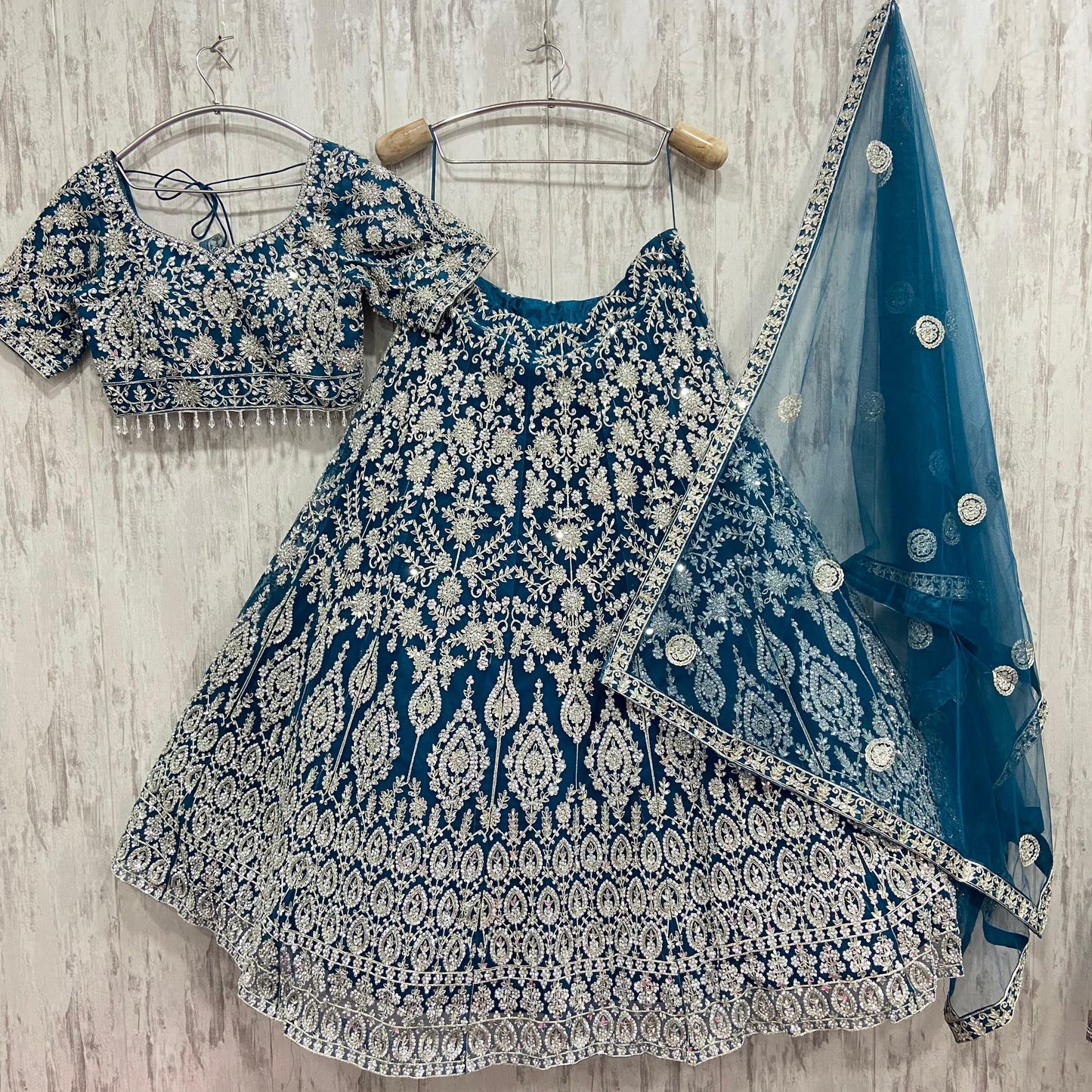 Glamorous pink crop top Lehenga