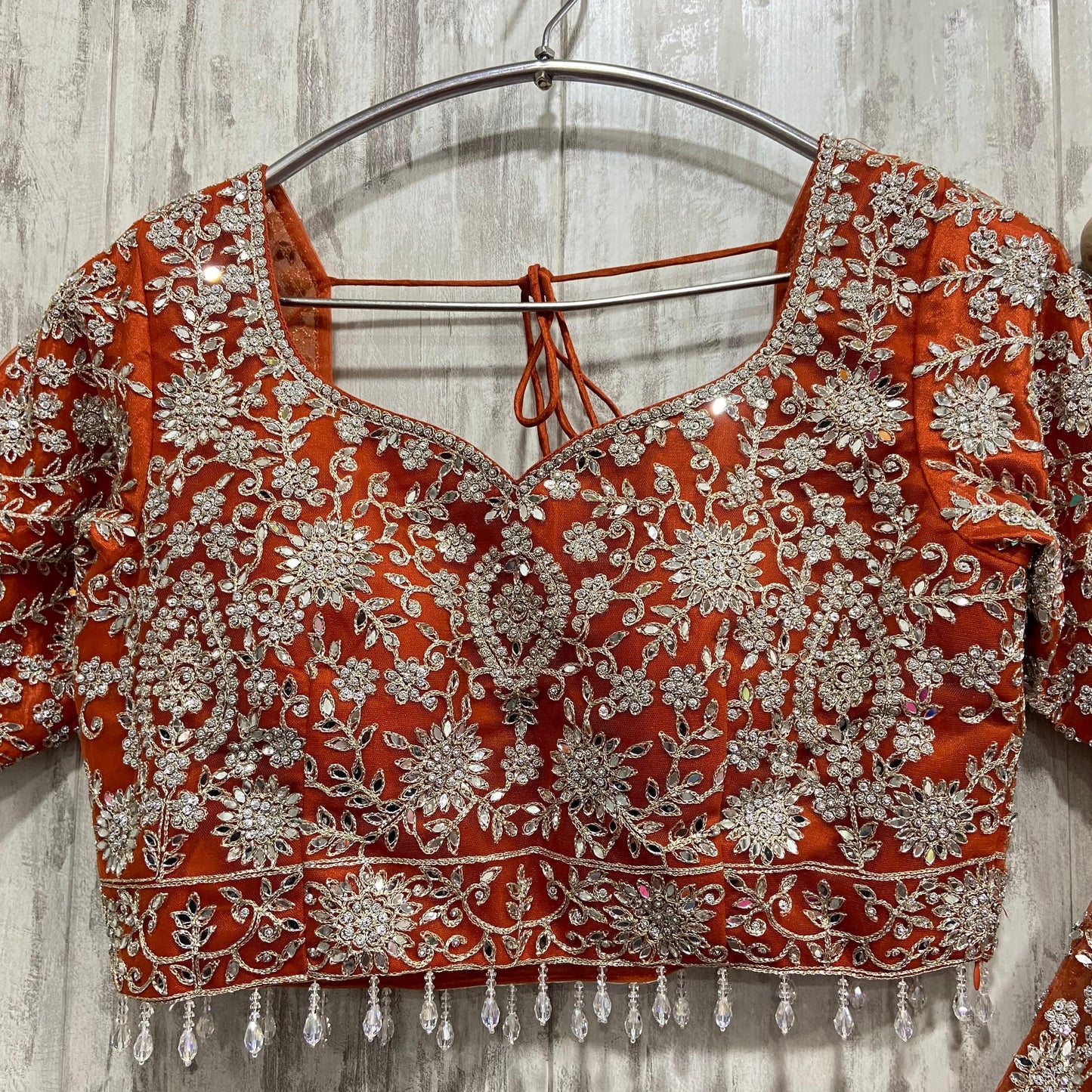 Glamorous pink crop top Lehenga