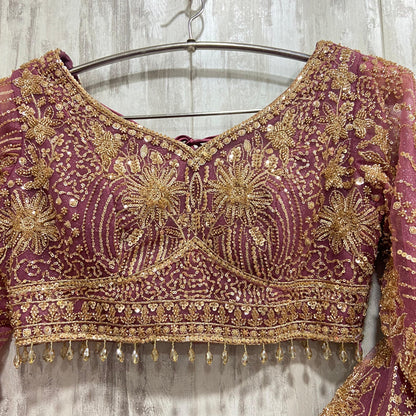 Astonishing Dark pink crop top Lehenga