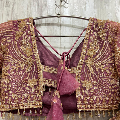 Astonishing Dark pink crop top Lehenga