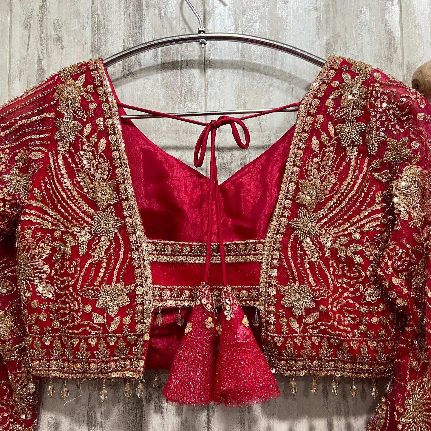 Astonishing Dark pink crop top Lehenga