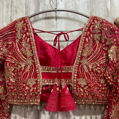 Astonishing Dark pink crop top Lehenga