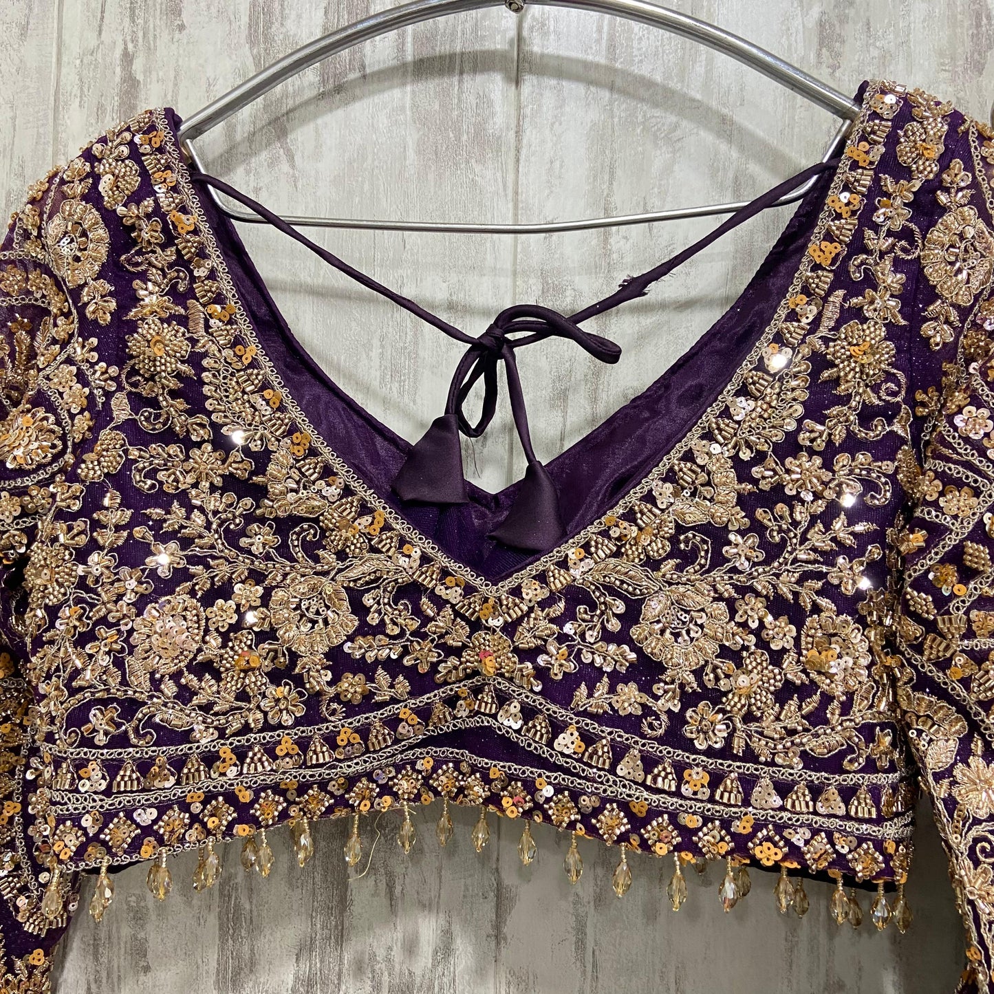 Awesome golden brown crop top Lehenga