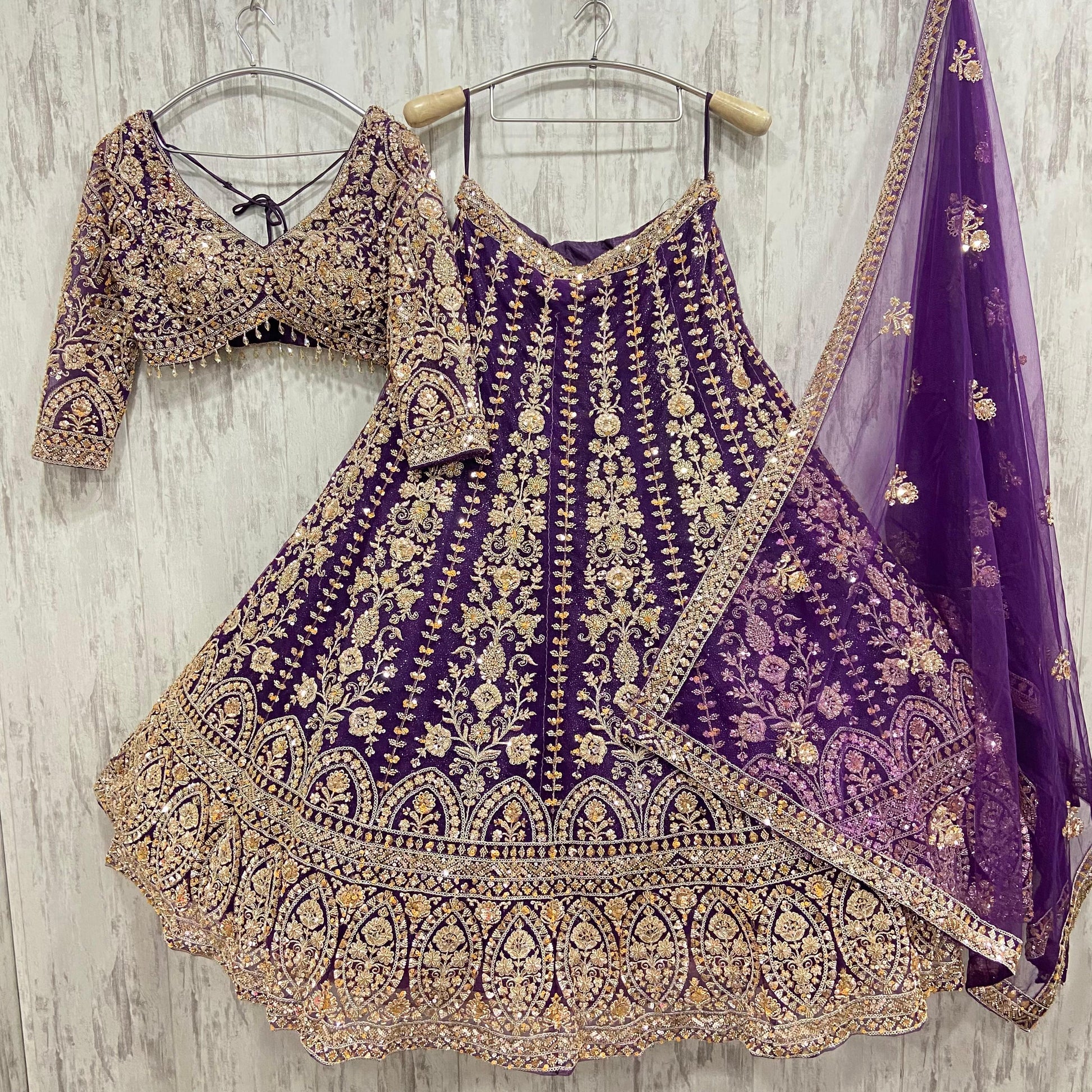 purple crop top dress Deep Purple Embroidered Crop Top with Palazzo Set S / Chiffon Silk / Made to Order 20 -25 days