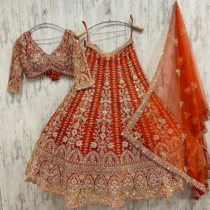 Awesome golden brown crop top Lehenga