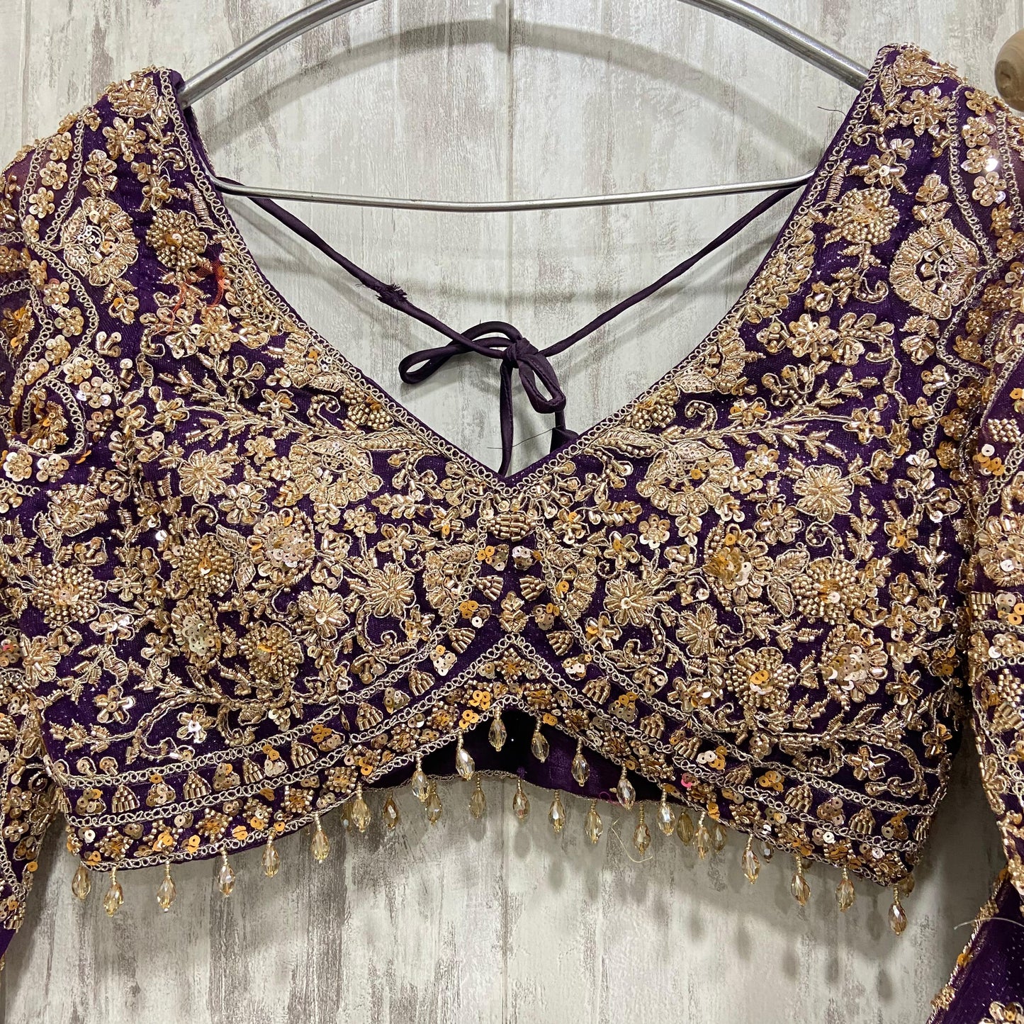 Awesome golden brown crop top Lehenga