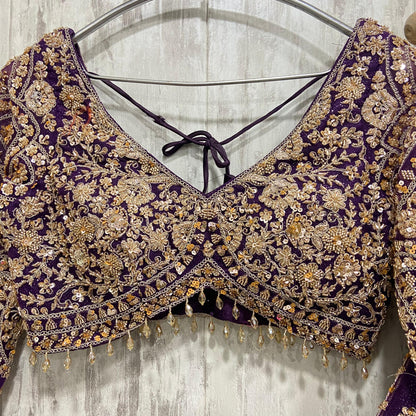 Awesome golden brown crop top Lehenga