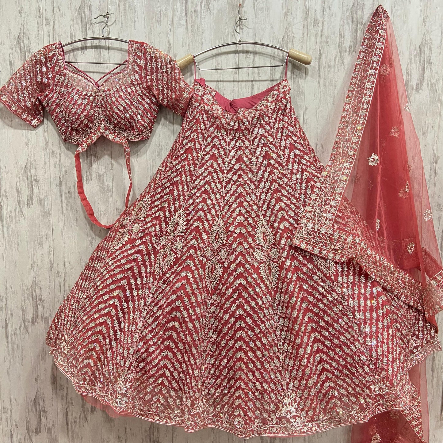 Lavishing orange crop top Lehenga