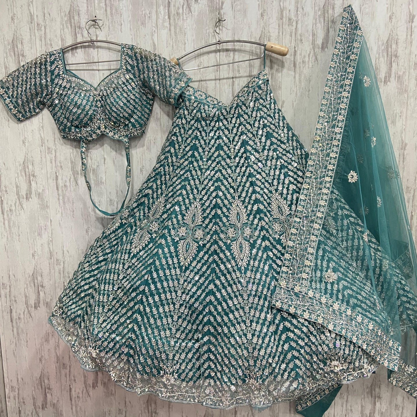 Lavishing orange crop top Lehenga