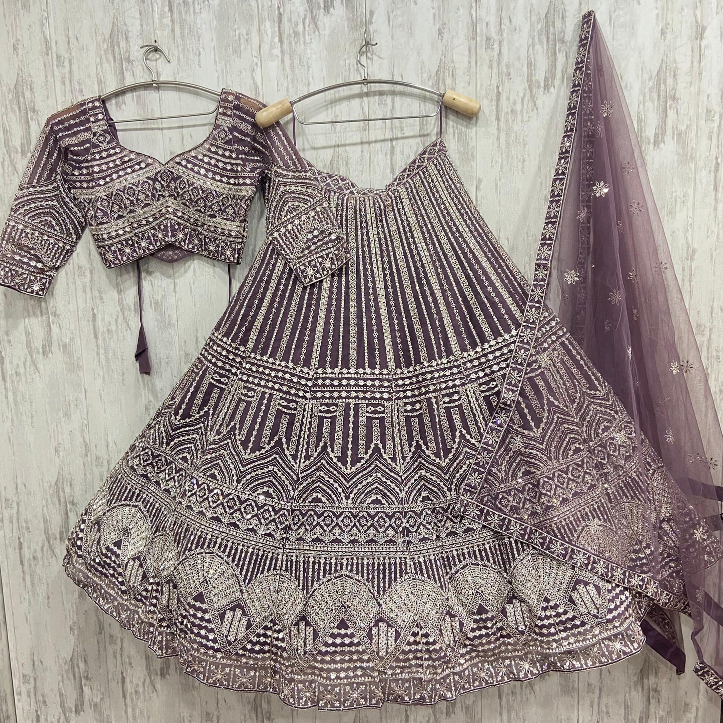 Charming green crop top Lehenga