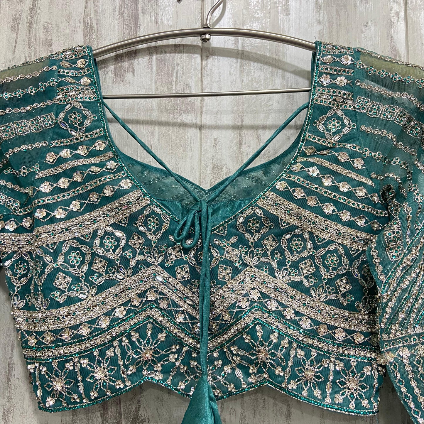 Charming green crop top Lehenga