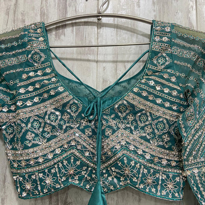 Charming green crop top Lehenga