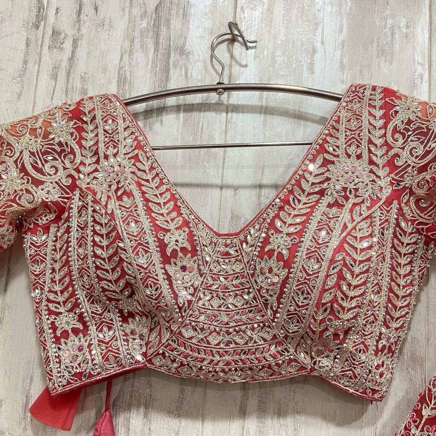 Attractive golden mustard crop top Lehenga