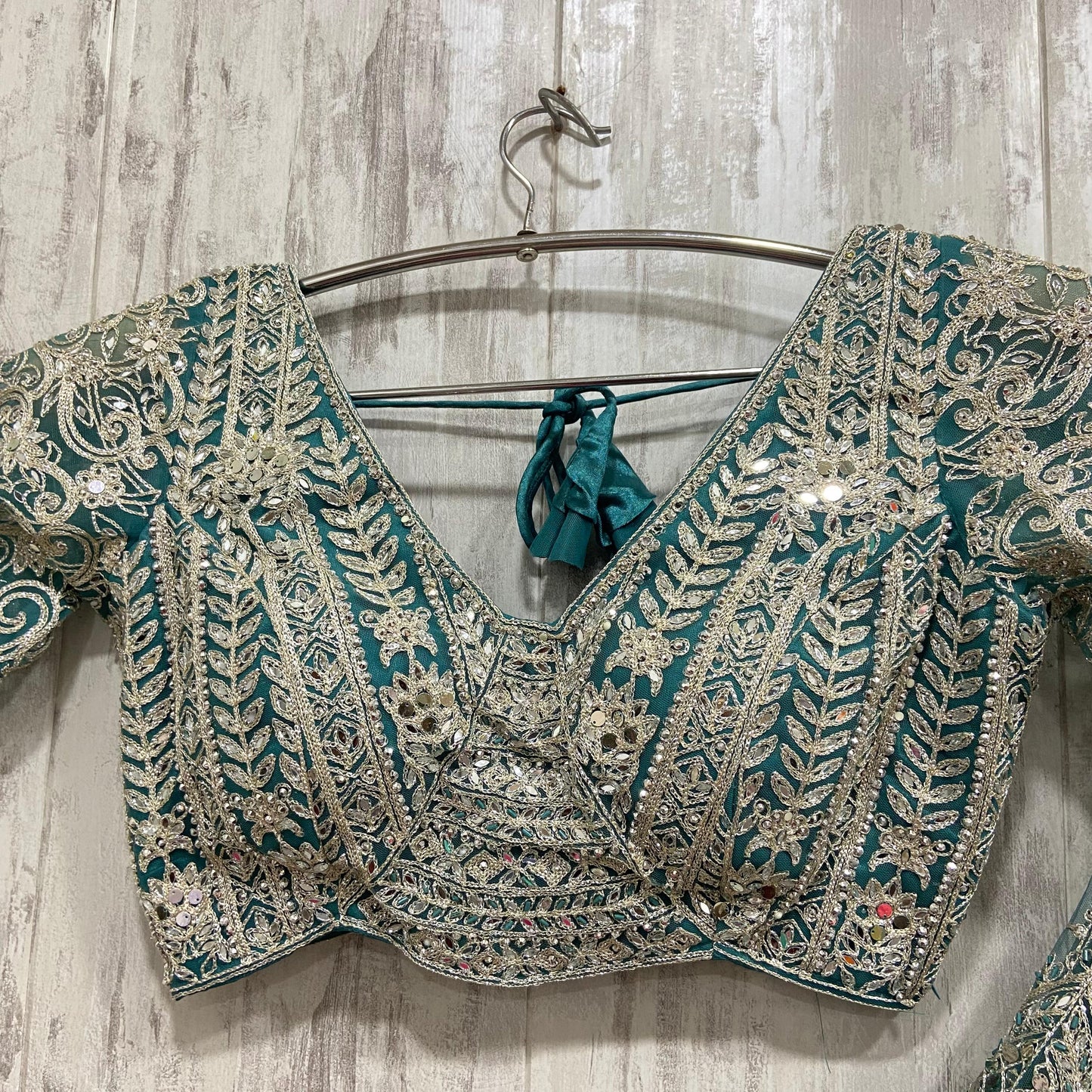 Attractive golden mustard crop top Lehenga