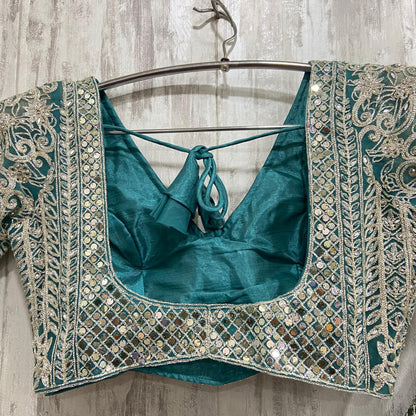 Attractive golden mustard crop top Lehenga