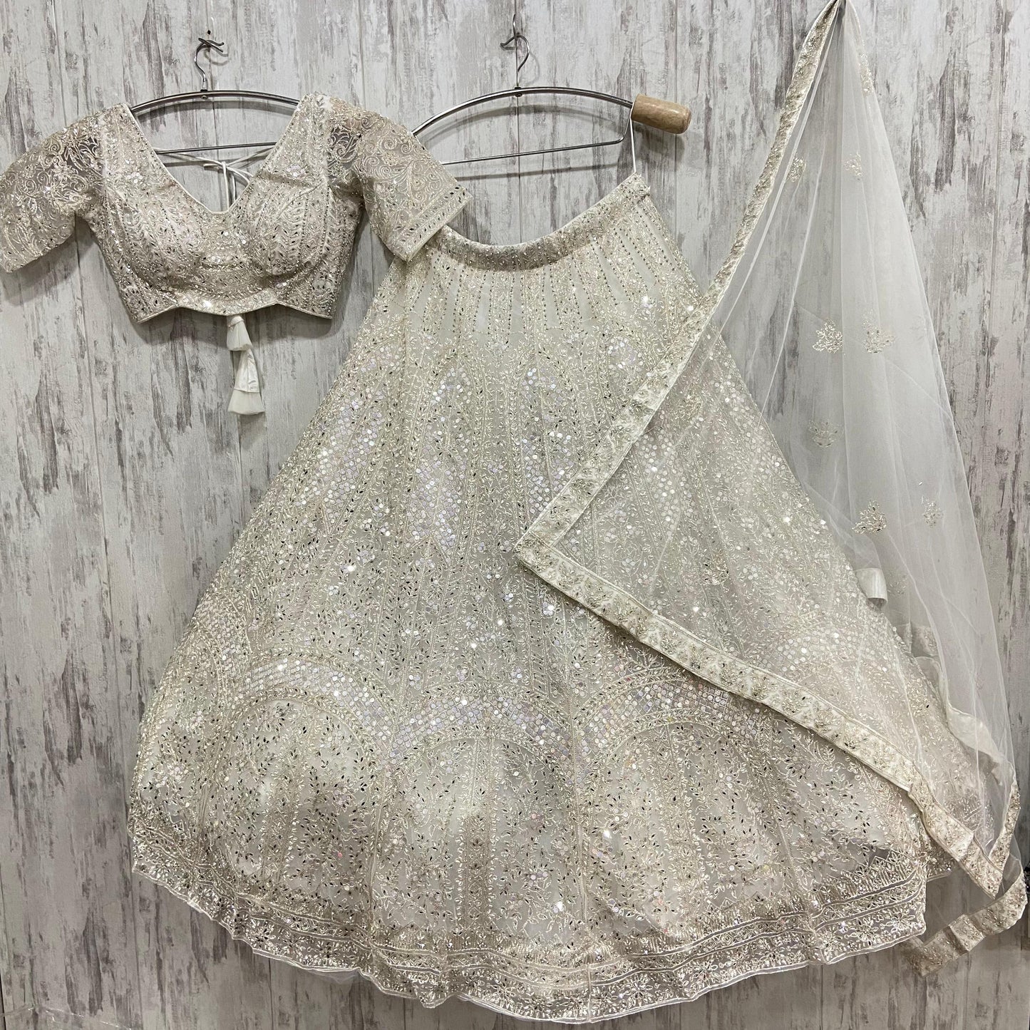 Attractive golden mustard crop top Lehenga