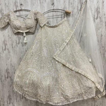 Attractive golden mustard crop top Lehenga