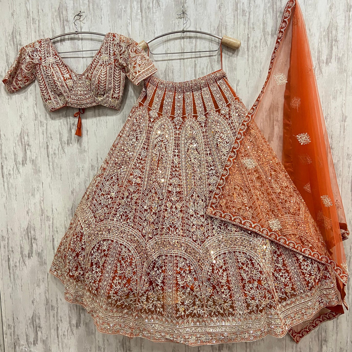 Attractive golden mustard crop top Lehenga