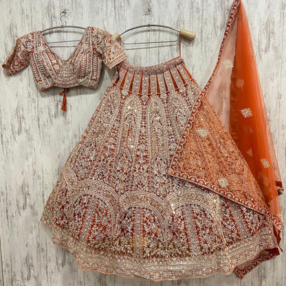 Attractive golden mustard crop top Lehenga