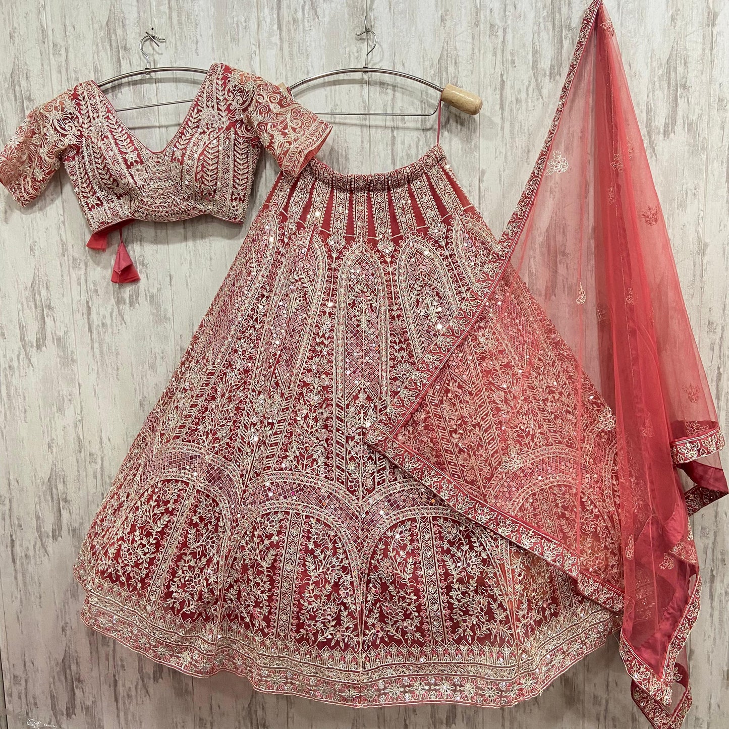 Attractive golden mustard crop top Lehenga