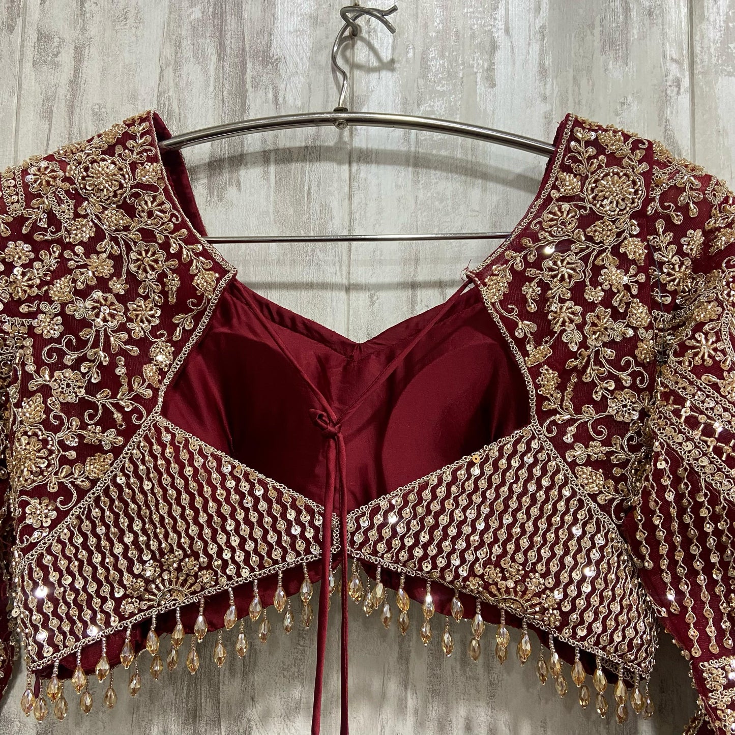 Something different maroon crop top Lehenga