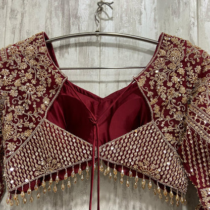 Something different maroon crop top Lehenga