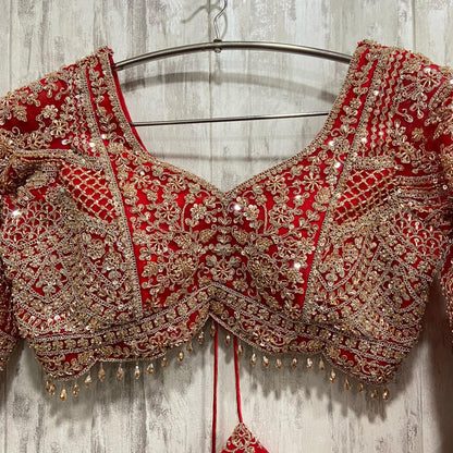 Something different maroon crop top Lehenga