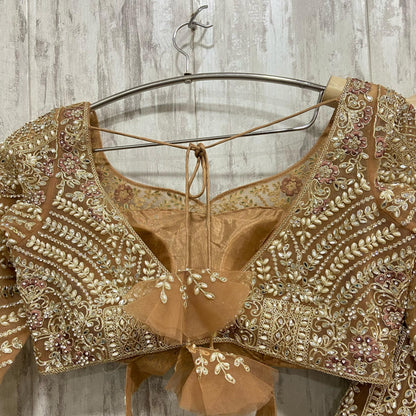 Amazing golden yellow crop top Lehenga