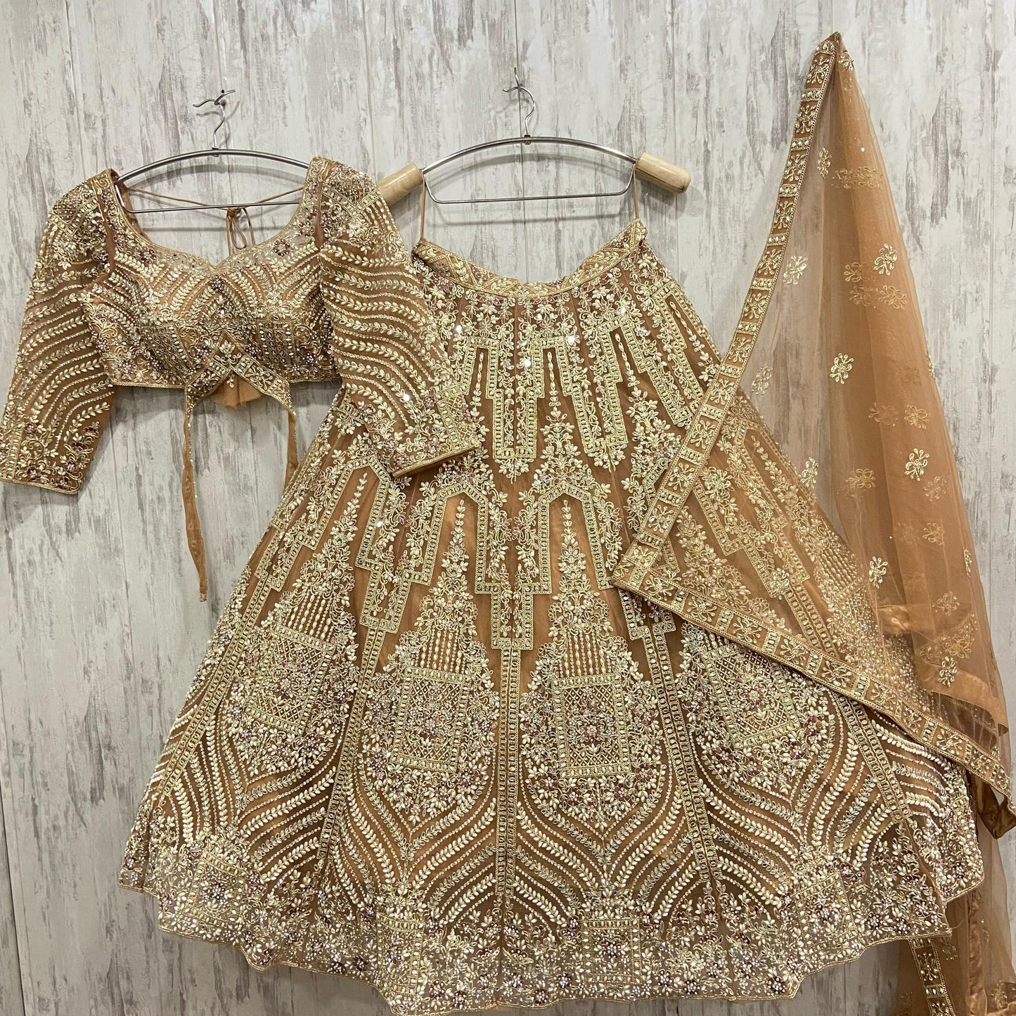 Amazing golden yellow crop top Lehenga