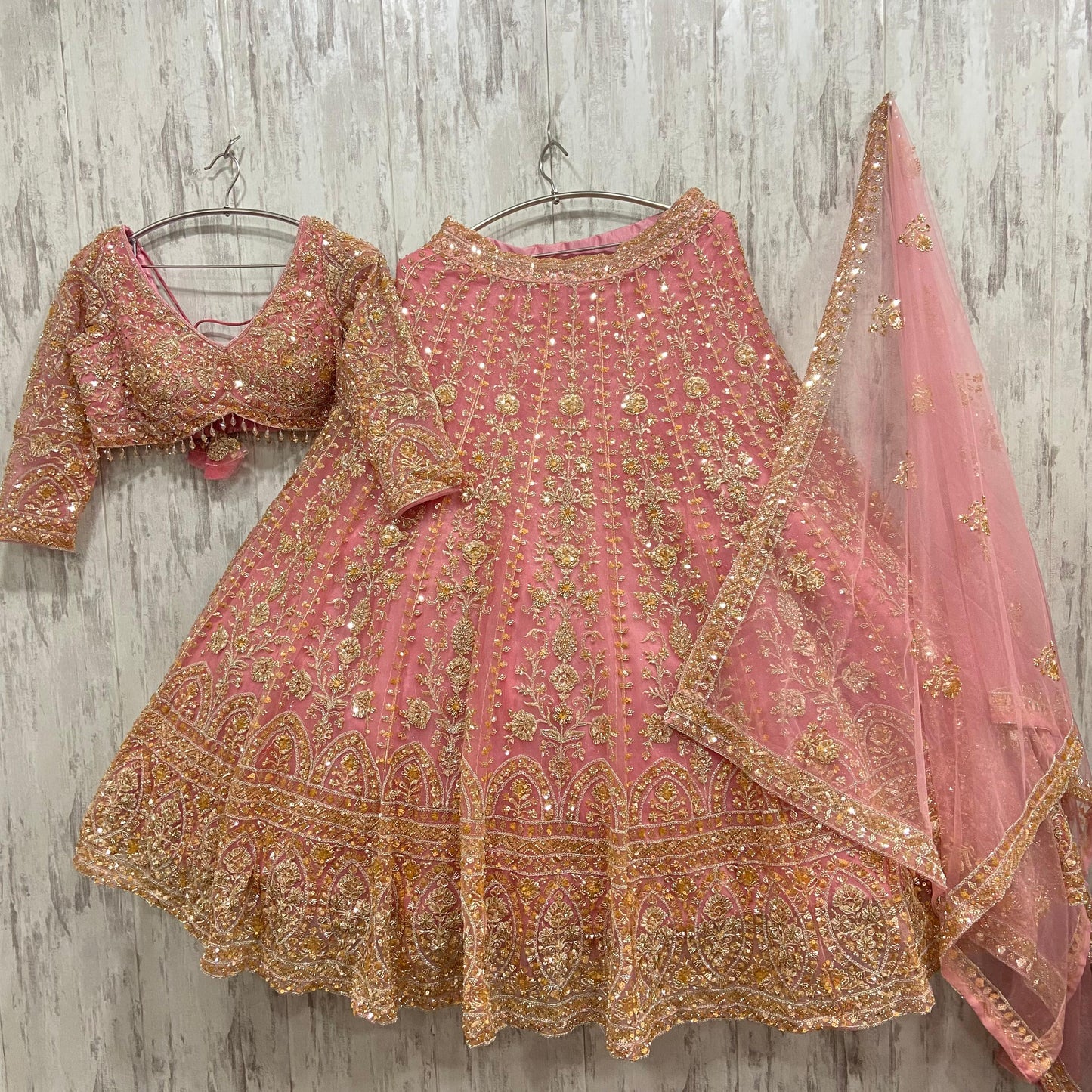 Awesome golden brown crop top Lehenga