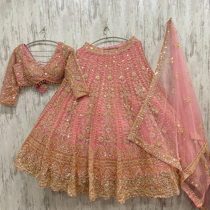 Awesome golden brown crop top Lehenga