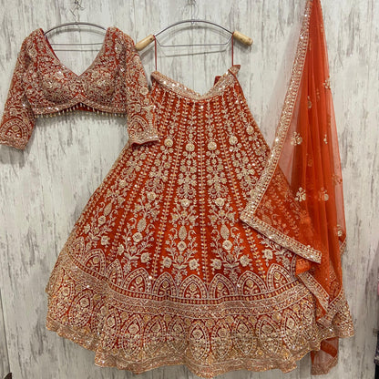 Awesome golden brown crop top Lehenga