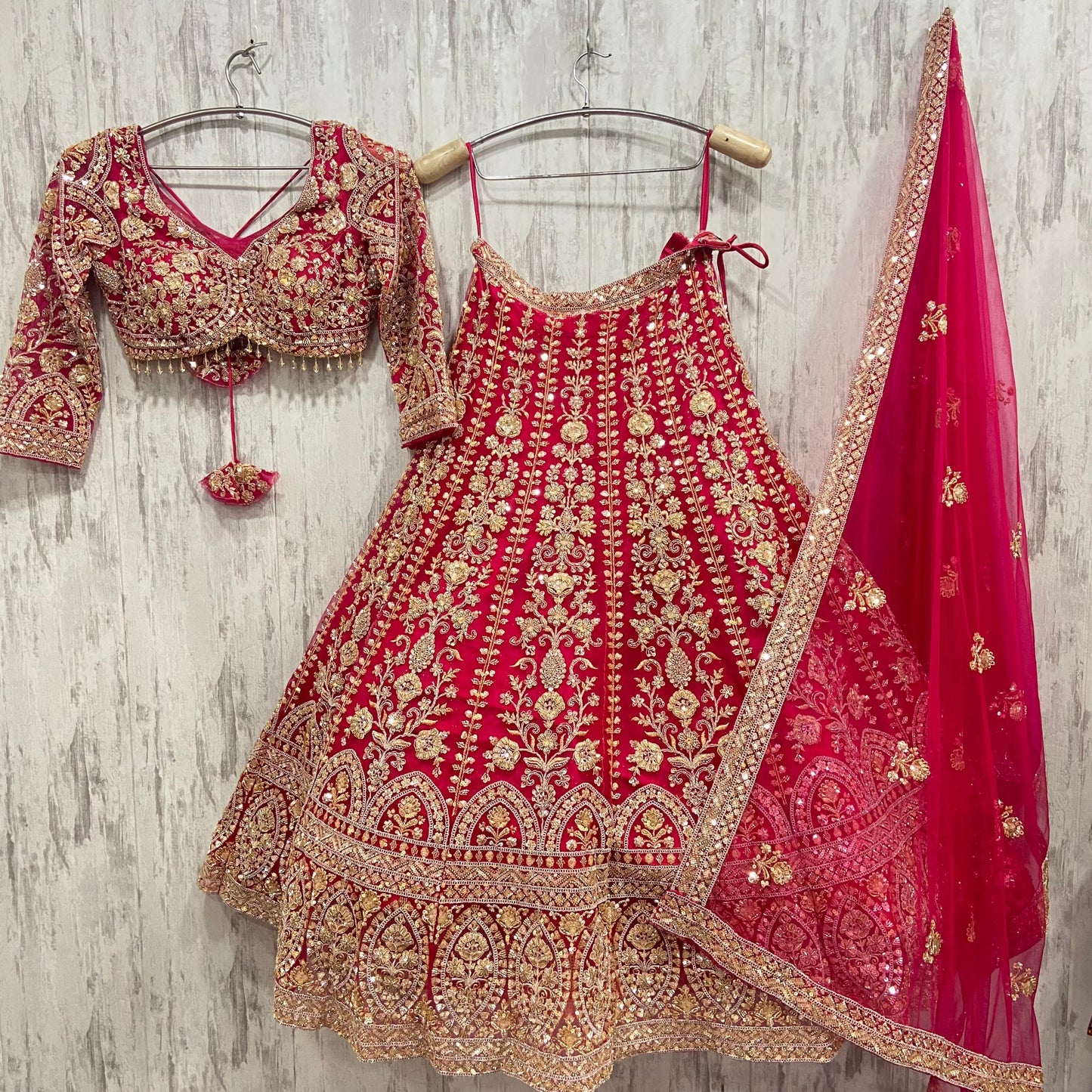 Awesome golden brown crop top Lehenga