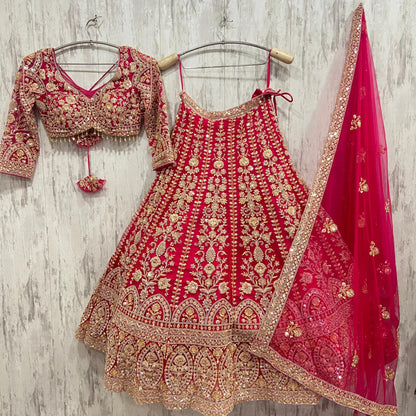 Awesome golden brown crop top Lehenga