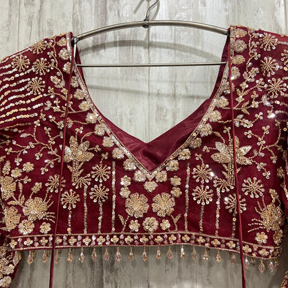 16 kali Heavy work Embellished green peacock crop top Lehenga