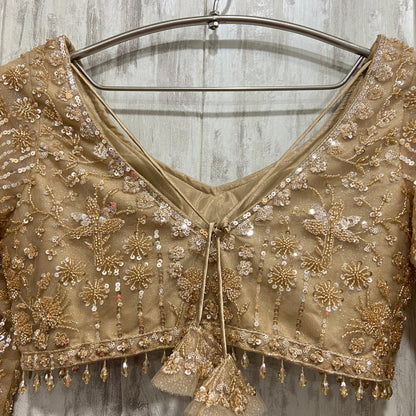 16 kali Heavy work Embellished green peacock crop top Lehenga