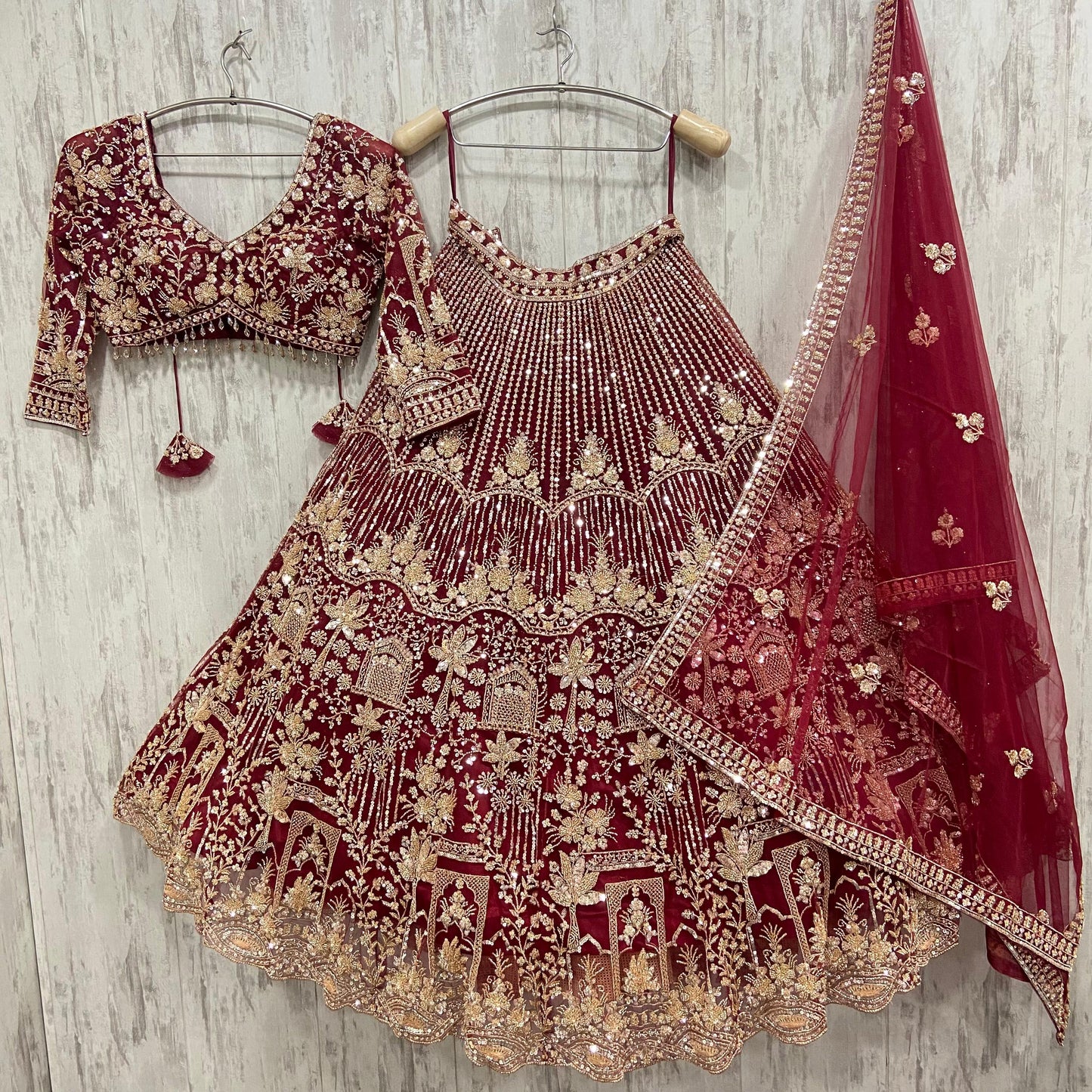 16 kali Heavy work Embellished green peacock crop top Lehenga