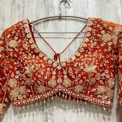 16 kali Heavy work Embellished green peacock crop top Lehenga