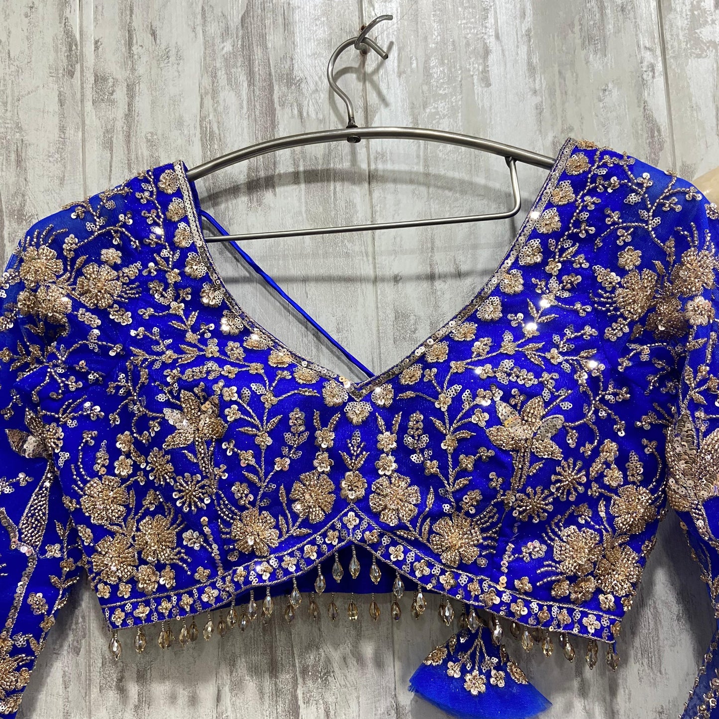 16 kali Heavy work Embellished green peacock crop top Lehenga