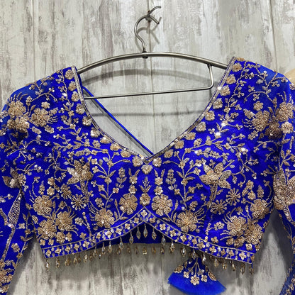 16 kali Heavy work Embellished green peacock crop top Lehenga