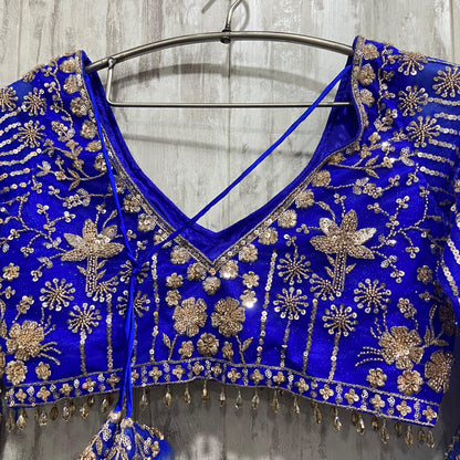 16 kali Heavy work Embellished green peacock crop top Lehenga