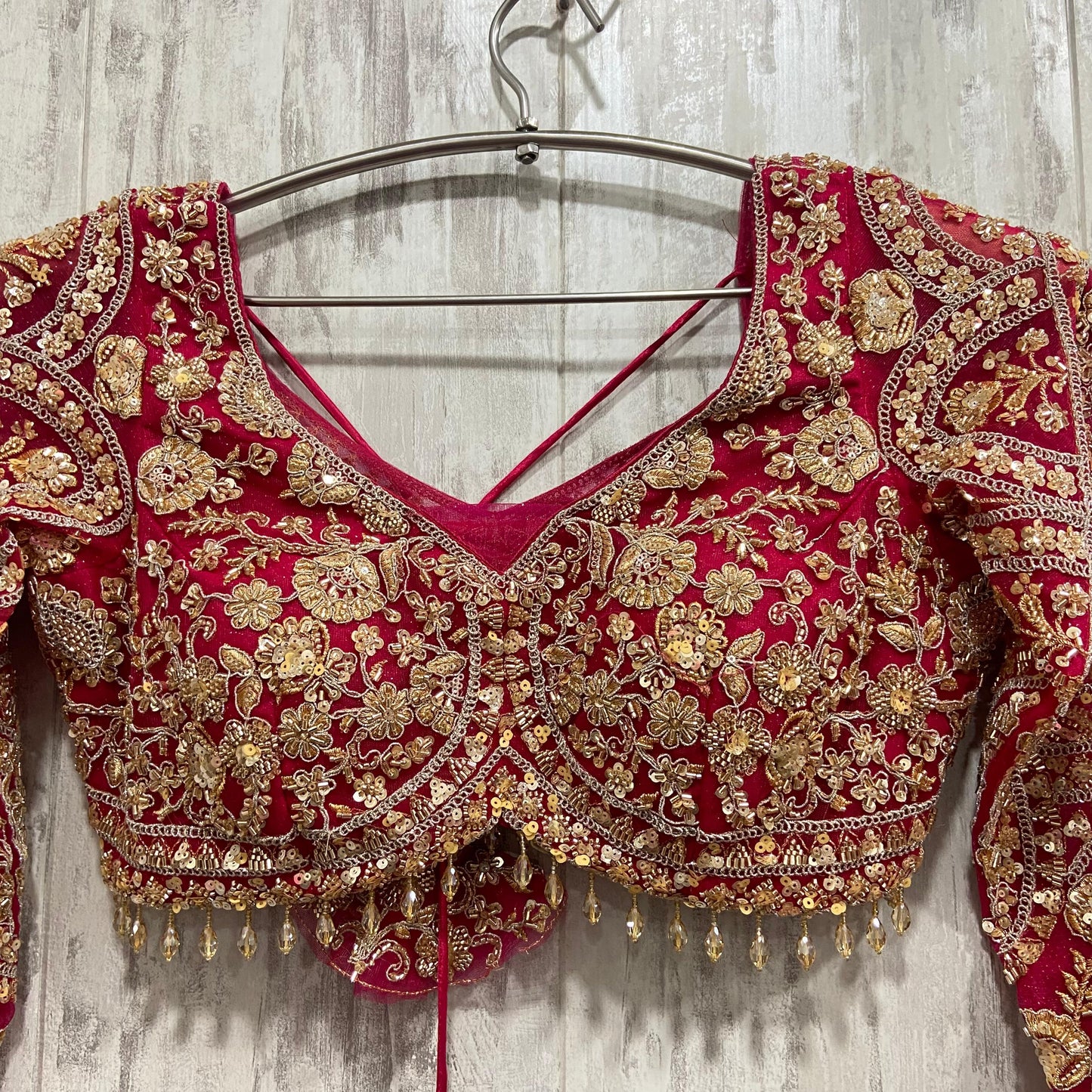 Awesome golden brown crop top Lehenga