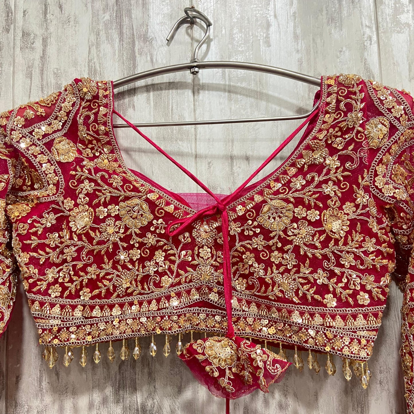 Awesome golden brown crop top Lehenga