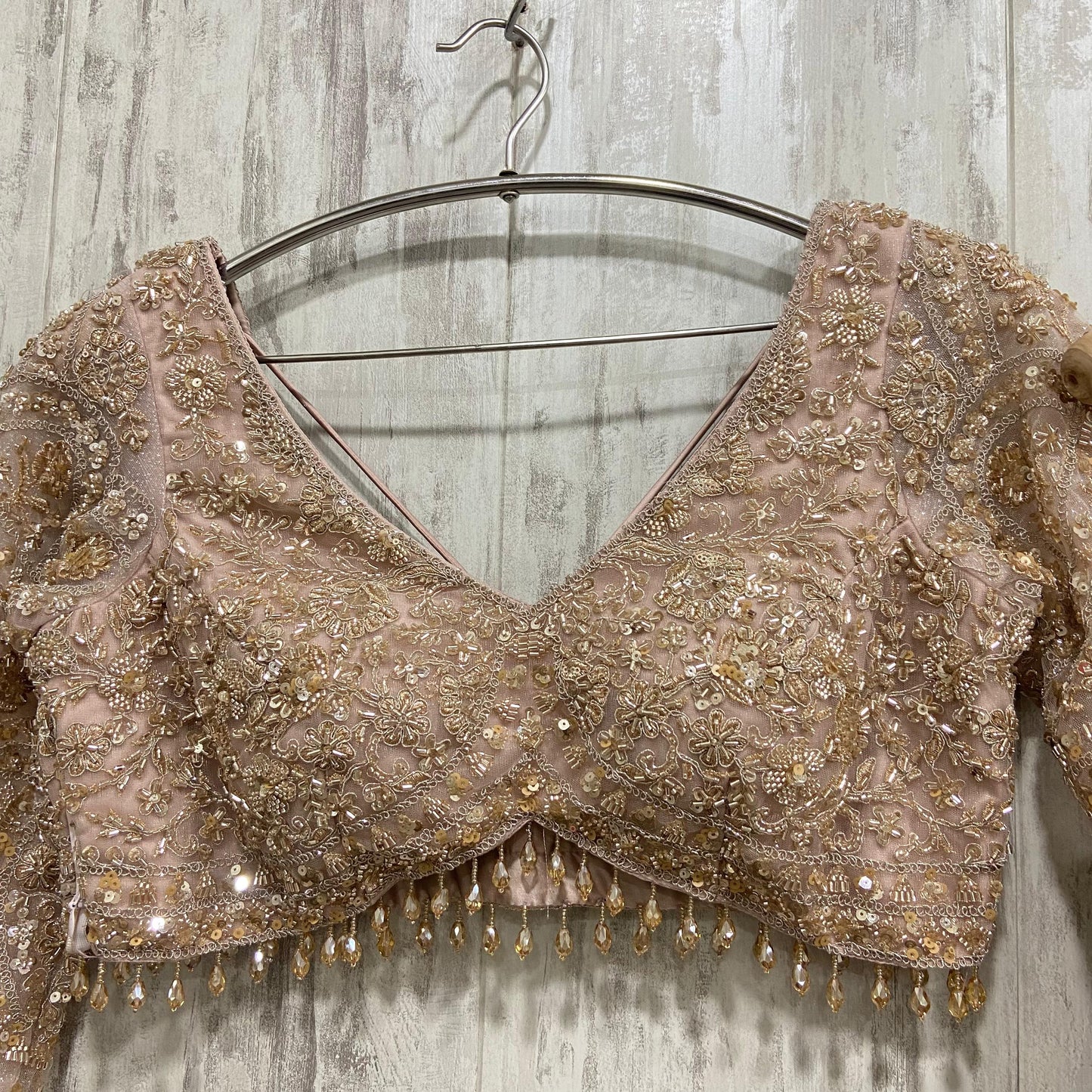 Awesome golden brown crop top Lehenga