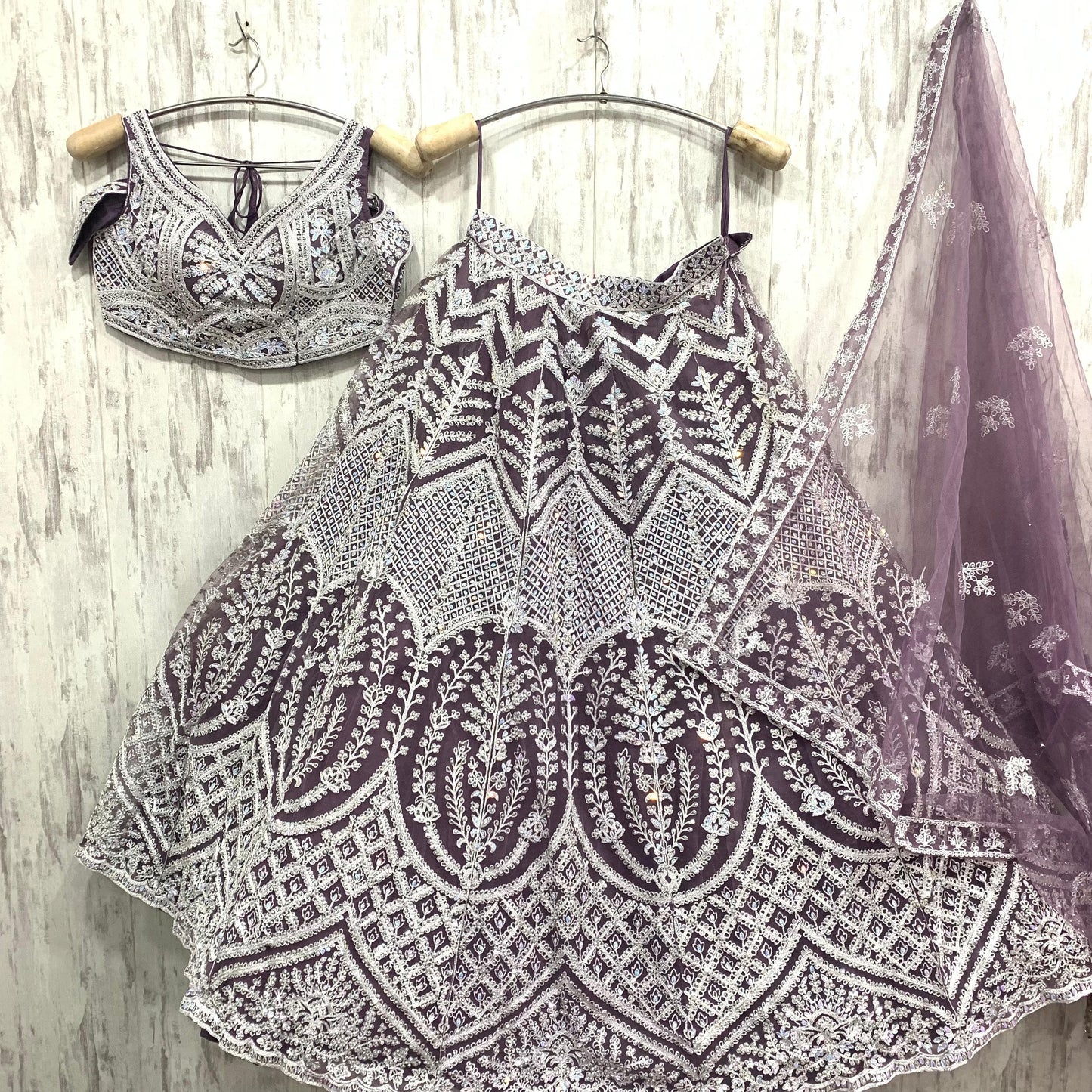 Designer yellow crop top Lehenga