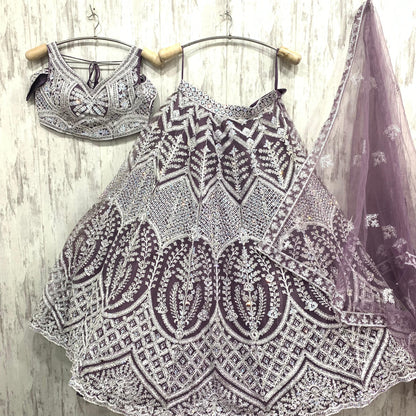 Designer yellow crop top Lehenga