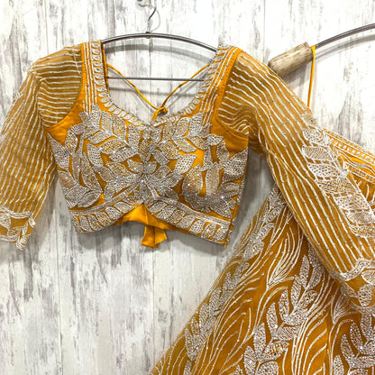 Khoobsurat white crop top Lehenga