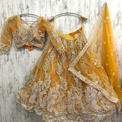 Khoobsurat white crop top Lehenga