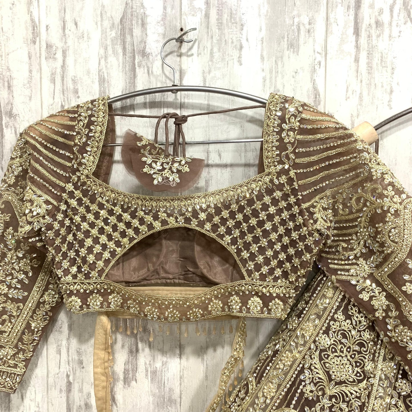 Fabulous green crop top Lehenga